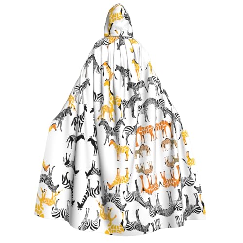 ZXMDZTSS Cartoon-Bilder – Erwachsenen-Halloween-Kapuzenumhang | Volldruckumhang | Nackenverschluss von ZXMDZTSS