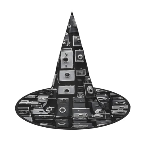 ZXMDZTSS Coole Retro-Kamera-Kollektion, Halloween-Hut für Erwachsene, Festivalkleidung, Hexenkostüm-Zubehör, Oxford-Stoff, 1 Stück von ZXMDZTSS