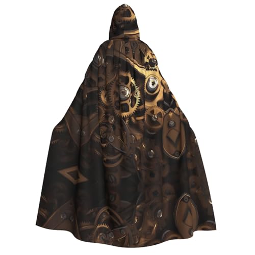 ZXMDZTSS Coole Steampunk-Zahnräder – Erwachsenen-Halloween-Kapuzenumhang | Volldruckumhang | Nackenverschluss ZXMDZTSS Coole Steampunk-Zahnräder – Erwachsenen-Halloween-Kapuzenumhang | Volldruckumhang | Nackenverschluss von ZXMDZTSS