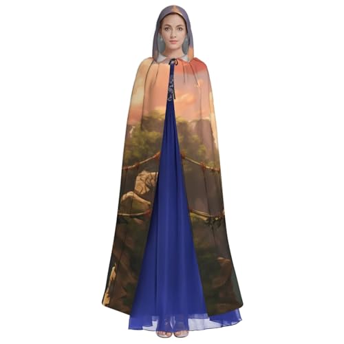 ZXMDZTSS Elefant auf einer Brücke – Erwachsenen-Halloween-Kapuzenumhang | Volldruck-Umhang | Nackenverschluss ZXMDZTSS Elefant auf einer Brücke – Erwachsenen-Halloween-Kapuzenumhang | Volldruck-Umhang | Nackenverschluss von ZXMDZTSS