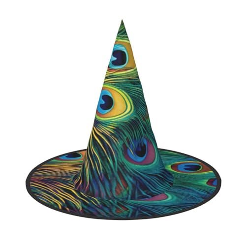 ZXMDZTSS Farbiger Pfau-Druck, Halloween-Hut für Erwachsene, Festivalkleidung, Hexenkostüm-Zubehör, Oxford-Stoff, 3 Stück ZXMDZTSS Farbiger Pfau-Druck, Halloween-Hut für Erwachsene, Festivalkleidung, Hexenkostüm-Zubehör, Oxford-Stoff, 3 Stück von ZXMDZTSS
