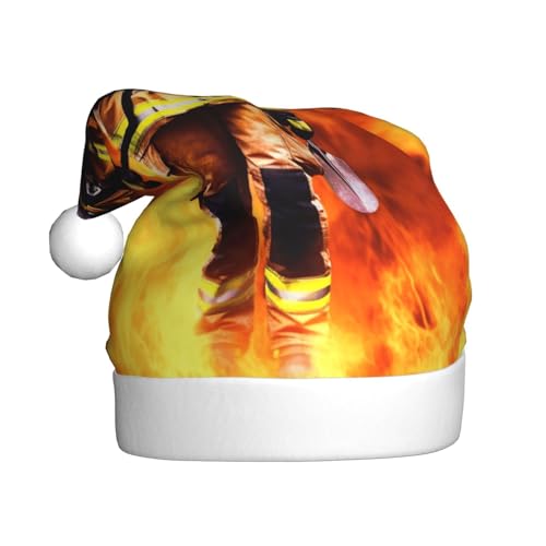 ZXMDZTSS Feuerwehrmann Flamme Druck Erwachsene Plüsch Weihnachtsmütze Gemütlich Festlich Weihnachtsmann Kopfbedeckung Pom Pom für Weihnachten Partys Urlaub ZXMDZTSS Feuerwehrmann Flamme Druck Erwachsene Plüsch Weihnachtsmütze Gemütlich Festlich Weihnachtsmann Kopfbedeckung Pom Pom für Weihnachten Partys Urlaub von ZXMDZTSS
