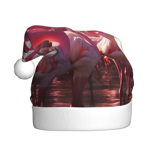 ZXMDZTSS Flamingo-Party-Druck für Erwachsene, Plüsch-Weihnachtsmütze, gemütlich, festlich, Weihnachtsmann-Kopfbedeckung, Pompon für Weihnachtsfeiern, Feiertage. ZXMDZTSS Flamingo-Party-Druck für Erwachsene, Plüsch-Weihnachtsmütze, gemütlich, festlich, Weihnachtsmann-Kopfbedeckung, Pompon für Weihnachtsfeiern, Feiertage. von ZXMDZTSS