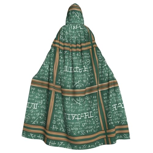 ZXMDZTSS Formulas Shapes Theory Mathematikunterricht Wort - Druck Halloween Kapuzenumhang Erwachsene | Volldruck Umhang | Partykostüm | Bindeverschluss Polyester von ZXMDZTSS