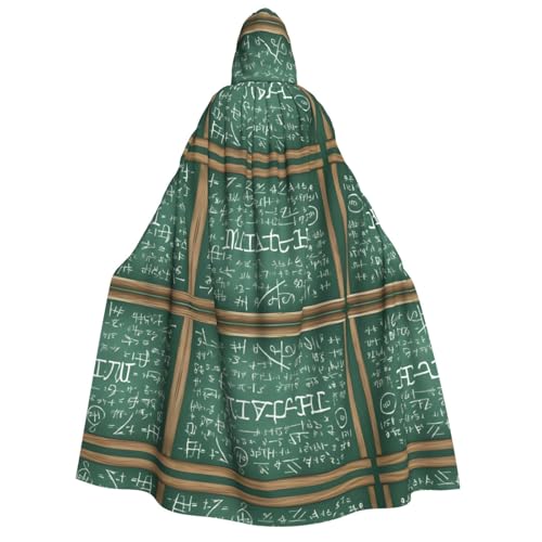 ZXMDZTSS Formulas Shapes Theory Mathematikunterricht Wort – Erwachsenen-Halloween-Kapuzenumhang | Volldruckumhang | Nackenverschluss von ZXMDZTSS