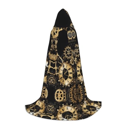 ZXMDZTSS Gears Clock Bronze-Century-Druck, Jugend-Kapuzenumhang, Umhang für Teenager, Halloween-Kostüm, wiederverwendbare Partykleidung, Größe L ZXMDZTSS Gears Clock Bronze-Century-Druck, Jugend-Kapuzenumhang, Umhang für Teenager, Halloween-Kostüm, wiederverwendbare Partykleidung, Größe L von ZXMDZTSS