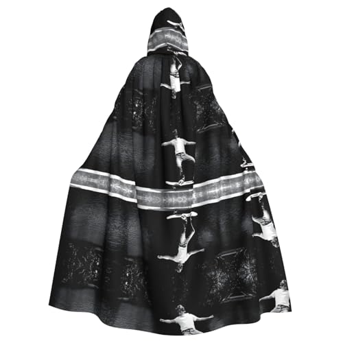 ZXMDZTSS Gewichtheben Sport – Druck Halloween Kapuzenumhang Erwachsene | Volldruck Umhang | Party-Kostüm | Bindeverschluss Polyester von ZXMDZTSS