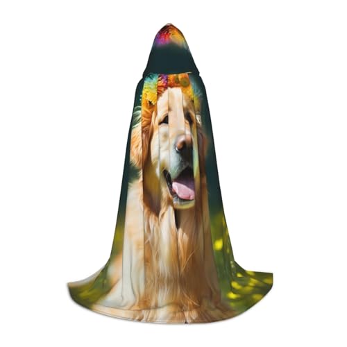ZXMDZTSS Golden Retriever Hunde-Aufdruck, Kapuzenumhang für Teenager, Halloween-Kostüm, wiederverwendbar, Partykleidung, Größe L ZXMDZTSS Golden Retriever Hunde-Aufdruck, Kapuzenumhang für Teenager, Halloween-Kostüm, wiederverwendbar, Partykleidung, Größe L von ZXMDZTSS