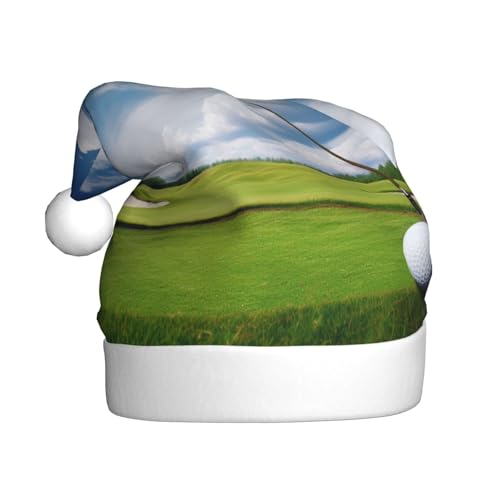 ZXMDZTSS Golfplatz-Druck für Erwachsene, Plüsch-Weihnachtsmütze, gemütlich, festlich, Weihnachtsmann-Kopfbedeckung, Pom-Pom für Weihnachten, Partys, Feiertage. ZXMDZTSS Golfplatz-Druck für Erwachsene, Plüsch-Weihnachtsmütze, gemütlich, festlich, Weihnachtsmann-Kopfbedeckung, Pom-Pom für Weihnachten, Partys, Feiertage. von ZXMDZTSS