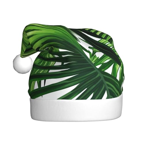 ZXMDZTSS Grüne Blätter der Palme, tropische Pflanze – Druck für Erwachsene, Plüsch-Weihnachtsmütze, gemütlich, festlich, Weihnachtsmann-Kopfbedeckung, Pom-Pom für Weihnachten, Partys, Feiertage. ZXMDZTSS Grüne Blätter der Palme, tropische Pflanze – Druck für Erwachsene, Plüsch-Weihnachtsmütze, gemütlich, festlich, Weihnachtsmann-Kopfbedeckung, Pom-Pom für Weihnachten, Partys, Feiertage. von ZXMDZTSS