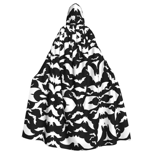 ZXMDZTSS Halloween Fliegende Fledermäuse – Druck Halloween Kapuzenumhang Erwachsene | Volldruck Umhang | Party-Kostüm | Bindeverschluss Polyester von ZXMDZTSS