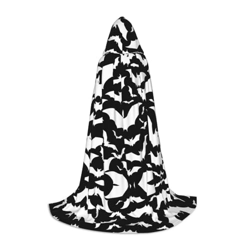 ZXMDZTSS Halloween Fliegende Fledermäuse – Druck Jugend Kapuzenumhang | Umhang für Teenager | Halloween-Kostüm | Wiederverwendbare Partykleidung L von ZXMDZTSS