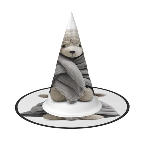 ZXMDZTSS Halloween-Hut mit Bären-Aufdruck, für Erwachsene, Festivalkleidung, Hexenkostüm-Zubehör, Oxford-Stoff, 1 Stück von ZXMDZTSS