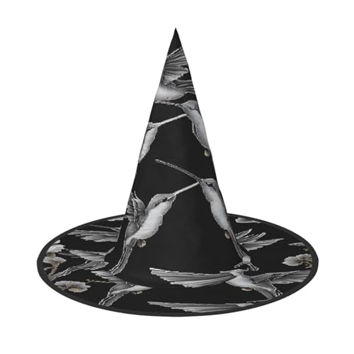 ZXMDZTSS Halloween-Hut mit Blumendruck für Erwachsene, Festivalkleidung, Hexenkostüm-Zubehör, Oxford-Stoff, 3 Stück von ZXMDZTSS