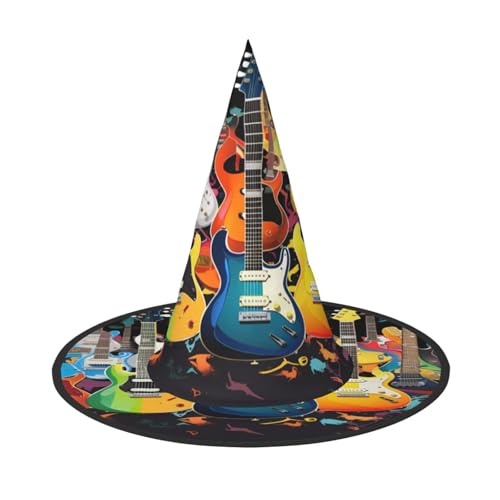 ZXMDZTSS Halloween-Hut mit Gitarren-Druck, für Erwachsene, Festivalkleidung, Hexenkostüm-Zubehör, Oxford-Stoff, 3 Stück ZXMDZTSS Halloween-Hut mit Gitarren-Druck, für Erwachsene, Festivalkleidung, Hexenkostüm-Zubehör, Oxford-Stoff, 3 Stück von ZXMDZTSS