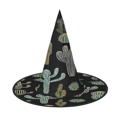 ZXMDZTSS Halloween-Hut mit Pflanzendruck, für Erwachsene, Festivalkleidung, Hexenkostüm-Zubehör, Oxford-Stoff, 3 Stück von ZXMDZTSS