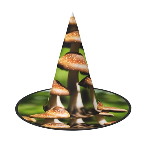 ZXMDZTSS Halloween-Hut mit Pilz-Druck, für Erwachsene, Festivalkleidung, Hexenkostüm-Zubehör, Oxford-Stoff, 1 Stück von ZXMDZTSS