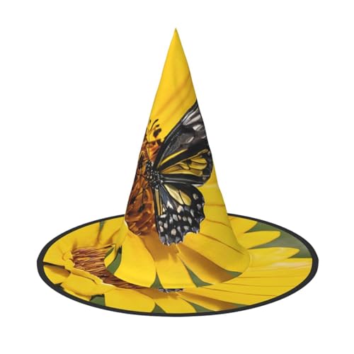 ZXMDZTSS Halloween-Hut mit Schmetterlings-Aufdruck, für Erwachsene, Festivalkleidung, Hexenkostüm-Zubehör, Oxford-Stoff, 1 Stück von ZXMDZTSS