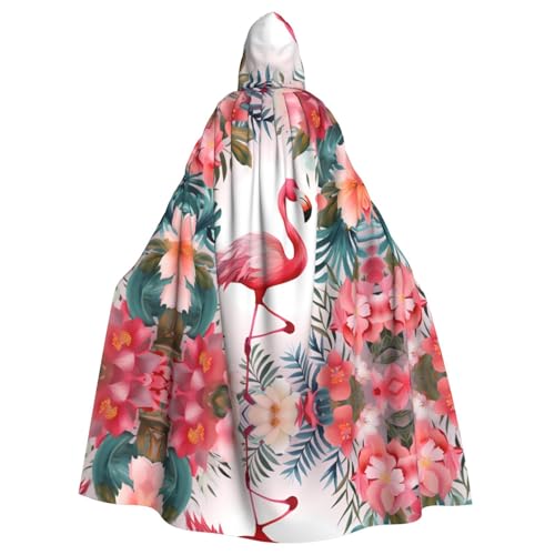 ZXMDZTSS Halloween-Kapuzenumhang mit Blumendruck für Erwachsene, vollständiger Druck, Party-Kostüm, Bindeverschluss, Polyester von ZXMDZTSS