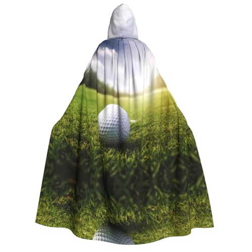 ZXMDZTSS Halloween-Kapuzenumhang mit Golfball-Aufdruck, Umhang mit Volldruck, Nackenverschluss von ZXMDZTSS