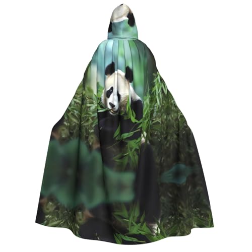 ZXMDZTSS Halloween-Kapuzenumhang mit Panda-Aufdruck, Umhang mit Volldruck, Nackenverschluss von ZXMDZTSS