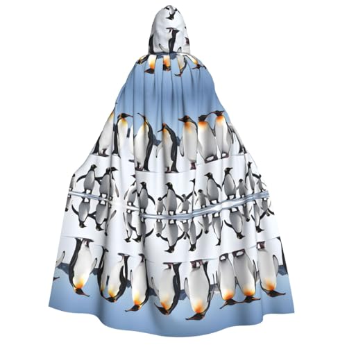 ZXMDZTSS Halloween-Kapuzenumhang mit Pinguin-Aufdruck, für Erwachsene, vollständiger Druck, Nackenverschluss von ZXMDZTSS