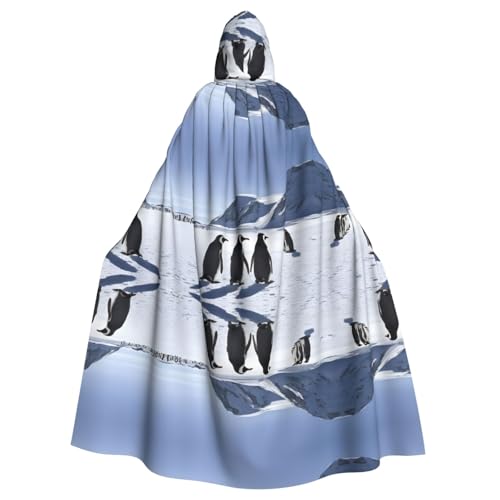 ZXMDZTSS Halloween-Kapuzenumhang mit Pinguine auf dem Eisberg für Erwachsene, Volldruck, Party-Kostüm, Bindeverschluss, Polyester ZXMDZTSS Halloween-Kapuzenumhang mit Pinguine auf dem Eisberg für Erwachsene, Volldruck, Party-Kostüm, Bindeverschluss, Polyester von ZXMDZTSS