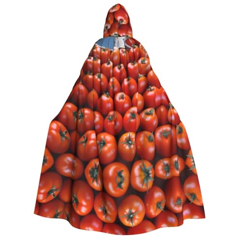 ZXMDZTSS Halloween-Kapuzenumhang mit vielen Tomaten – Druck für Erwachsene, vollständiger Druck, Nackenverschluss von ZXMDZTSS