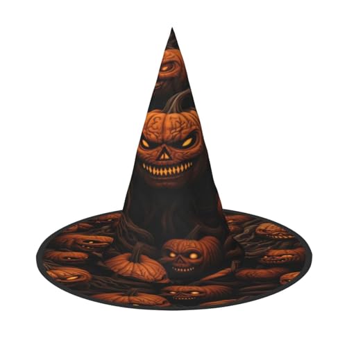 ZXMDZTSS Halloween-Kürbis-Druck, Halloween-Hut für Erwachsene, Festivalkleidung, Hexenkostüm-Zubehör, Oxford-Stoff, 1 Stück von ZXMDZTSS