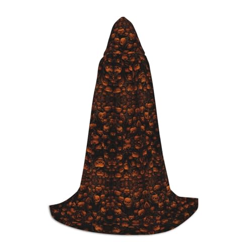 ZXMDZTSS Halloween-Kürbis-Druck, Jugend-Kapuzenumhang, Umhang für Teenager, Halloween-Kostüm, wiederverwendbare Partykleidung, Größe S von ZXMDZTSS