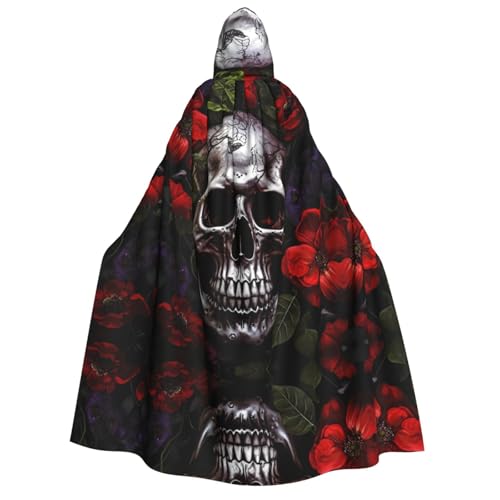 ZXMDZTSS Halloween-Totenkopf-Aufdruck, Erwachsenen-Umhang mit Kapuze, vollständiger Druck, Nackenverschluss ZXMDZTSS Halloween-Totenkopf-Aufdruck, Erwachsenen-Umhang mit Kapuze, vollständiger Druck, Nackenverschluss von ZXMDZTSS