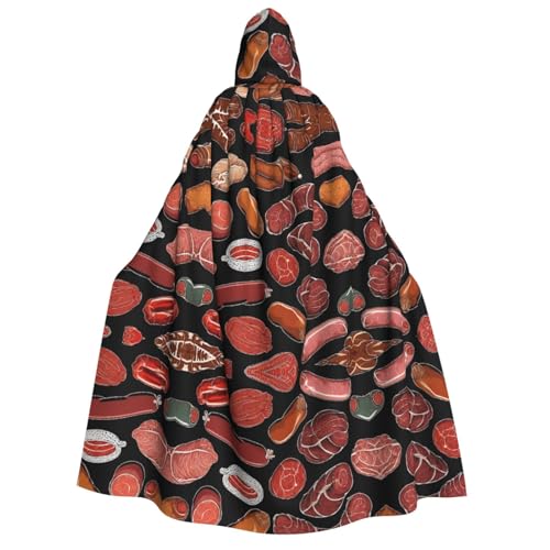 ZXMDZTSS Halloween-Umhang mit Speckmuster für Erwachsene, mit Kapuze, Umhang mit Volldruck, Nackenverschluss von ZXMDZTSS