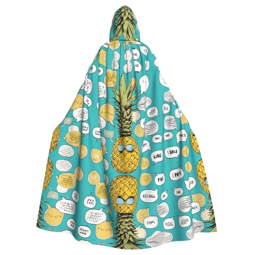 ZXMDZTSS Hawaiianische Sprüche – Druck Halloween Kapuzenumhang Erwachsene | Volldruck Umhang | Partykostüm | Bindeverschluss Polyester von ZXMDZTSS