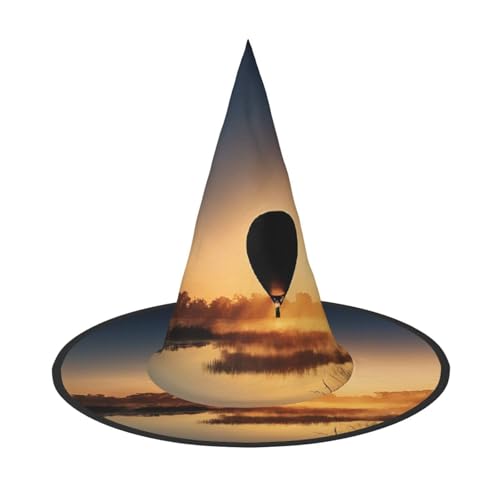 ZXMDZTSS Heißluftballon-Sonnenuntergang-Druck, Halloween-Hut für Erwachsene, Festivalkleidung, Hexenkostüm-Zubehör, Oxford-Stoff, 3 Stück ZXMDZTSS Heißluftballon-Sonnenuntergang-Druck, Halloween-Hut für Erwachsene, Festivalkleidung, Hexenkostüm-Zubehör, Oxford-Stoff, 3 Stück von ZXMDZTSS