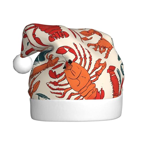 ZXMDZTSS Hummer und Krabbe – Plüsch-Weihnachtsmütze für Erwachsene, gemütlich, festlich, Weihnachtsmann-Kopfbedeckung, Pom-Pom für Weihnachten, Partys, Feiertage. ZXMDZTSS Hummer und Krabbe – Plüsch-Weihnachtsmütze für Erwachsene, gemütlich, festlich, Weihnachtsmann-Kopfbedeckung, Pom-Pom für Weihnachten, Partys, Feiertage. von ZXMDZTSS