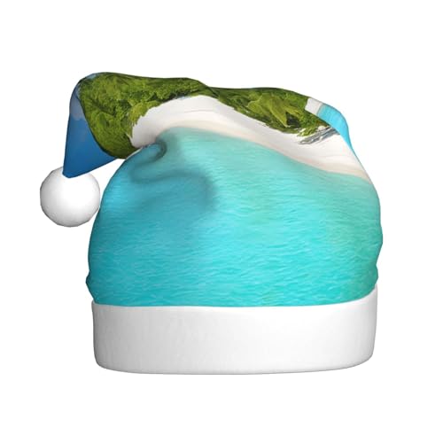 ZXMDZTSS Insel mit Sandstrand und Palmen-Druck – Druck für Erwachsene, Plüsch-Weihnachtsmütze, gemütlich, festlich, Weihnachtsmann-Kopfbedeckung, Pompon für Weihnachtsfeiern, Feiertage. ZXMDZTSS Insel mit Sandstrand und Palmen-Druck – Druck für Erwachsene, Plüsch-Weihnachtsmütze, gemütlich, festlich, Weihnachtsmann-Kopfbedeckung, Pompon für Weihnachtsfeiern, Feiertage. von ZXMDZTSS