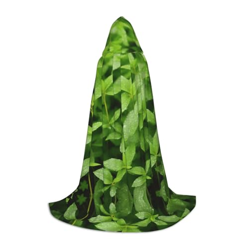 ZXMDZTSS Kapuzenumhang mit Blatt mit Regenaufdruck, Umhang für Teenager, Halloween-Kostüm, wiederverwendbare Partykleidung, Größe M von ZXMDZTSS