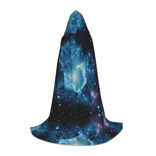 ZXMDZTSS Kapuzenumhang mit Galaxie-Aufdruck, Grün, Blau, Lila, Umhang für Teenager, Halloween-Kostüm, wiederverwendbare Partykleidung, Größe M von ZXMDZTSS