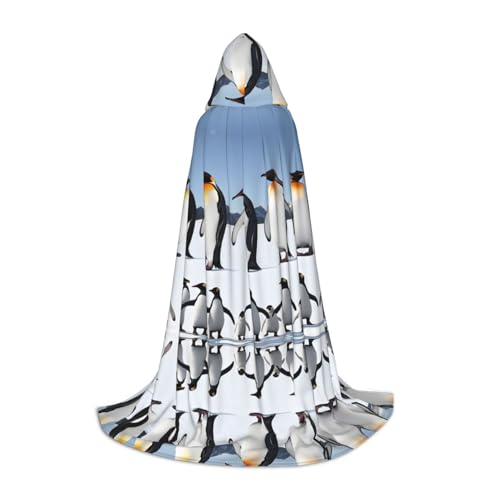 ZXMDZTSS Kapuzenumhang mit Pinguin-Druck, Umhang für Teenager, Halloween-Kostüm, wiederverwendbare Partykleidung, Größe L von ZXMDZTSS