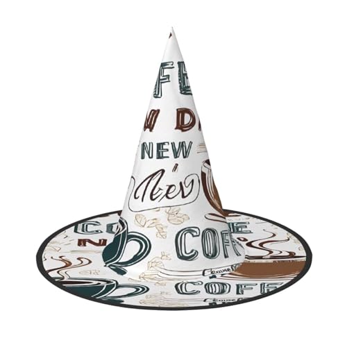 ZXMDZTSS Köstlicher Kaffee-Druck, Halloween-Hut für Erwachsene, Festivalkleidung, Hexenkostüm-Zubehör, Oxford-Stoff, 3 Stück ZXMDZTSS Köstlicher Kaffee-Druck, Halloween-Hut für Erwachsene, Festivalkleidung, Hexenkostüm-Zubehör, Oxford-Stoff, 3 Stück von ZXMDZTSS