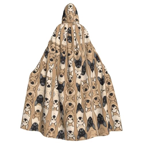 ZXMDZTSS Labrador Retriever Hunde-Aufdruck, Halloween-Kapuzenumhang für Erwachsene, Volldruck, Party-Kostüm, Bindeverschluss, Polyester von ZXMDZTSS