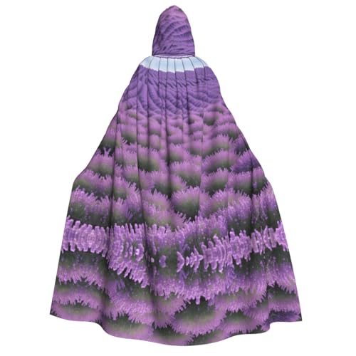 ZXMDZTSS Lavendelfarbener Halloween-Kapuzenumhang für Erwachsene, Umhang mit Volldruck, Nackenverschluss von ZXMDZTSS