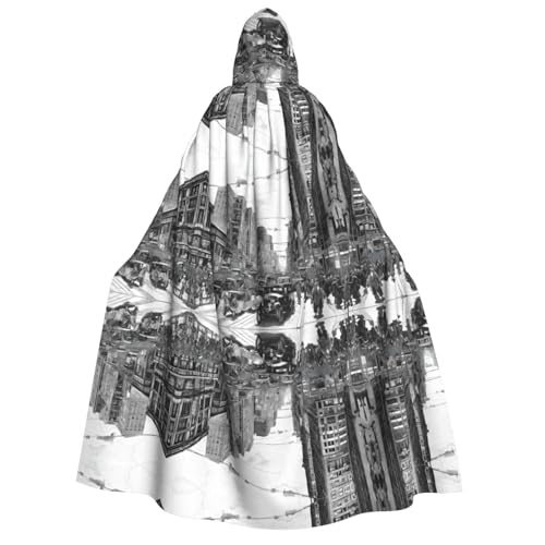 ZXMDZTSS Love from New York Print – Erwachsenen-Halloween-Kapuzenumhang | Volldruckumhang | Nackenverschluss von ZXMDZTSS