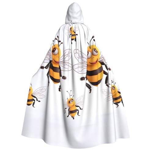 ZXMDZTSS Lustiger Bienen-Umhang für Erwachsene, Halloween-Kapuzenumhang, vollständiger Druck, Nackenverschluss von ZXMDZTSS