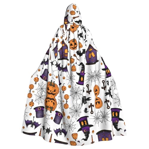 ZXMDZTSS Magic Witch Witchcraft Bohemian Drawing - Print Halloween Hooded Cloak Adults | Full Print Cape | Party Costume | Tie Closure Polyester von ZXMDZTSS