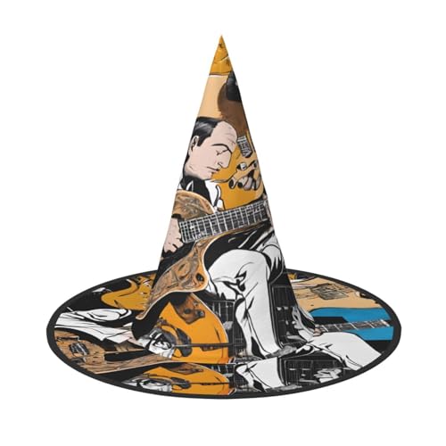 ZXMDZTSS Magische E-Gitarre Musik – Druck Halloween Hut Erwachsene | Festivalkleidung | Hexenkostüm-Zubehör | Oxford-Tuch 3 Stück ZXMDZTSS Magische E-Gitarre Musik – Druck Halloween Hut Erwachsene | Festivalkleidung | Hexenkostüm-Zubehör | Oxford-Tuch 3 Stück von ZXMDZTSS