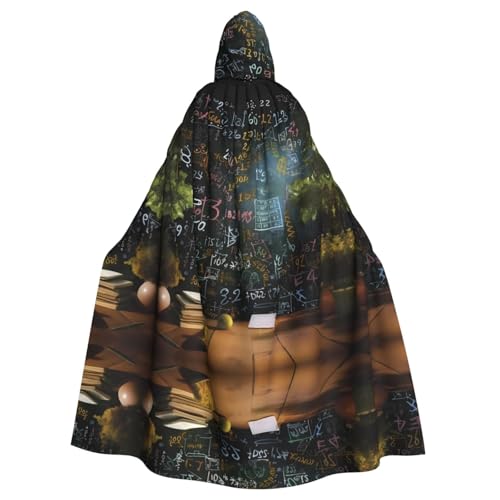 ZXMDZTSS Mathe-Formel – Druck Halloween Kapuzenumhang Erwachsene | Volldruck Umhang | Party-Kostüm | Bindeverschluss Polyester von ZXMDZTSS