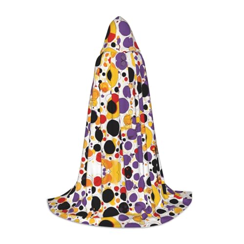 ZXMDZTSS Mid Century Moderner Retro-Stil mit Tropfenformen – Bedruckter Jugend-Kapuzenumhang | Umhang für Teenager | Halloween-Kostüm | wiederverwendbare Partykleidung Größe S von ZXMDZTSS