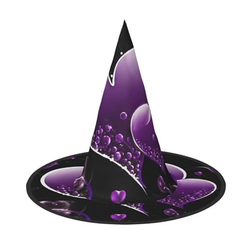 ZXMDZTSS Modische lila Herzen – Druck Halloween Hut Erwachsene | Festivalkleidung | Hexenkostüm-Zubehör | Oxford-Tuch 3 Stück ZXMDZTSS Modische lila Herzen – Druck Halloween Hut Erwachsene | Festivalkleidung | Hexenkostüm-Zubehör | Oxford-Tuch 3 Stück von ZXMDZTSS