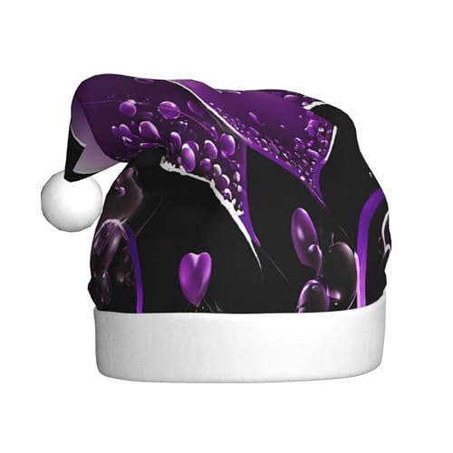 ZXMDZTSS Modische lila Herzen – Druck für Erwachsene, Plüsch-Weihnachtsmütze, gemütlich, festlich, Weihnachtsmann-Kopfbedeckung, Pompon für Weihnachten, Partys, Feiertage. ZXMDZTSS Modische lila Herzen – Druck für Erwachsene, Plüsch-Weihnachtsmütze, gemütlich, festlich, Weihnachtsmann-Kopfbedeckung, Pompon für Weihnachten, Partys, Feiertage. von ZXMDZTSS